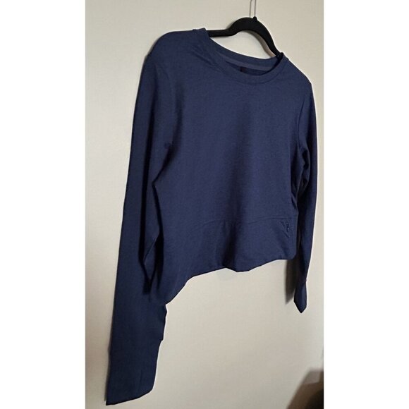 Mondetta Shirt Women’s XL Athletic Cropped Long Sleeve Gym Sweatshirt Navy - Picture 3 of 8